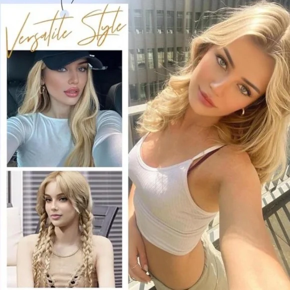 Wavy Hair Extensions Synthetic One Piece beach blonde